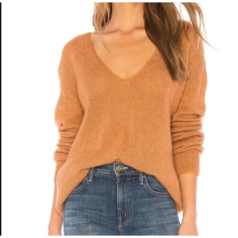 Free People Revolve Gossamer Alpaca wool Blend Oversized‎ Sweater Terracotta XS